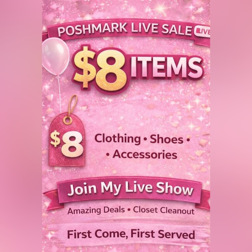 Pink Promotional Poster for Clothing Sale